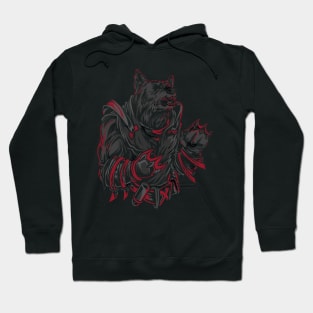 Deadly wolves character illustration with neon color style Hoodie